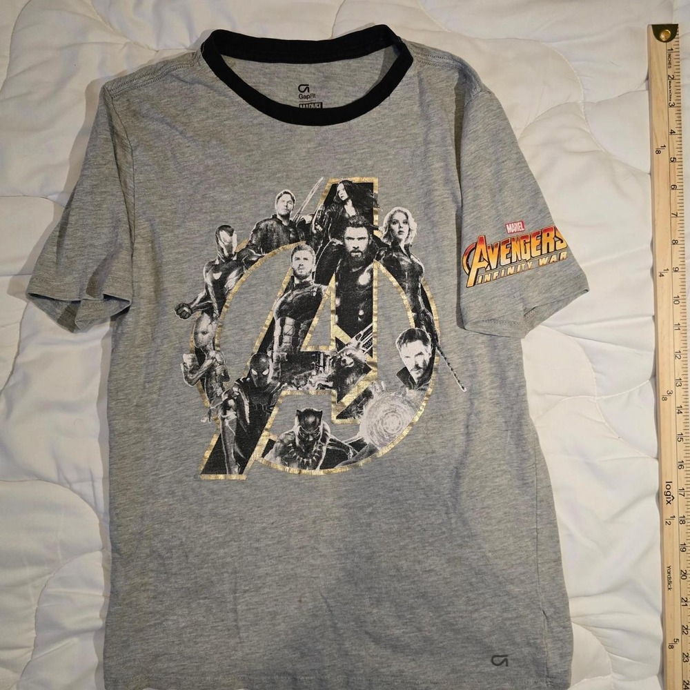 Marvel Avengers Infinity War T-Shirt Youth Boy M XXL Black Graphic Logo..#20320